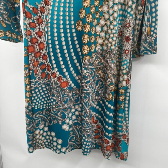 Dream Dance Womens Shift Dress 3/4 Sleeve Colorful Size Small - Picture 3 of 9